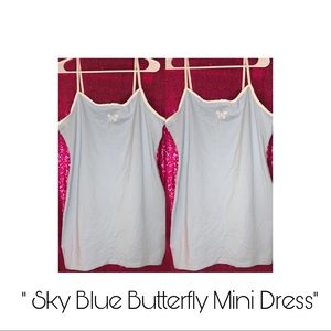 Sky Blue Butterfly Dress By PLT Size: XL